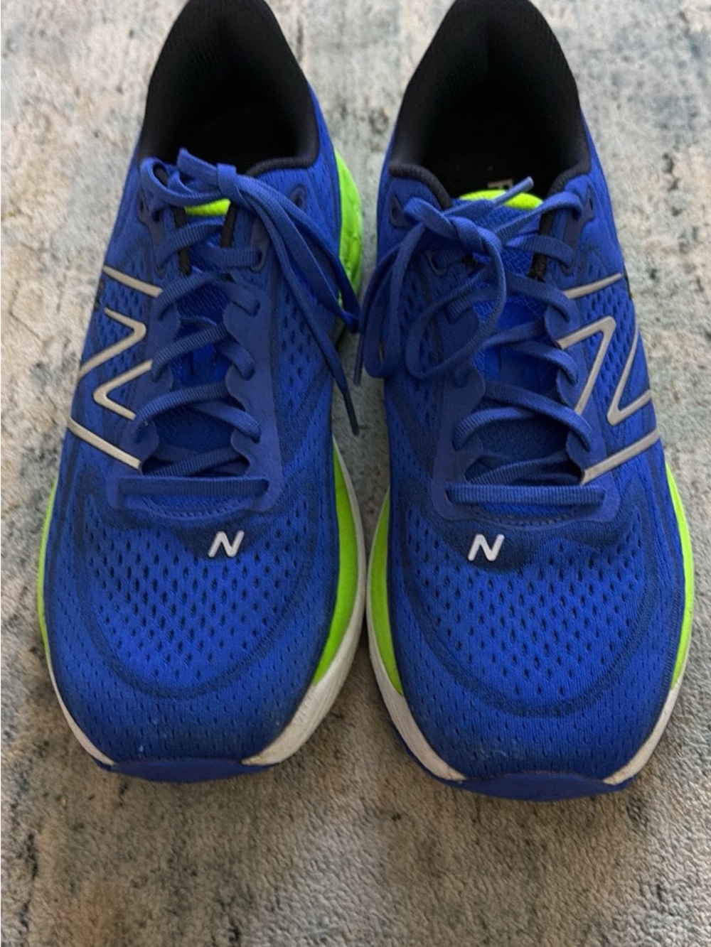 New Balance Kids Blue Sneakers with Neon Green Accents